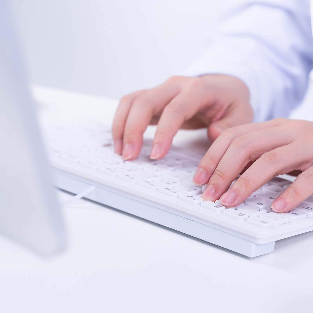Doctor typing